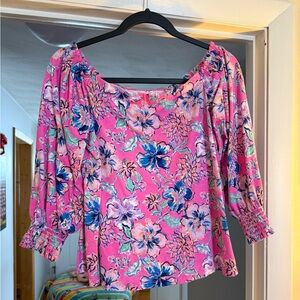 Lilly Pulitzer Pink Floral Blouse
